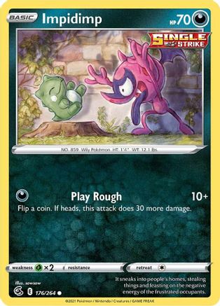 Impidimp 176/264  - Reverse Holofoil SWSH08 Fusion Strike - Common