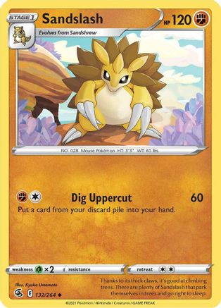 Sandslash 132/264  - Reverse Holofoil SWSH08 Fusion Strike - Uncommon