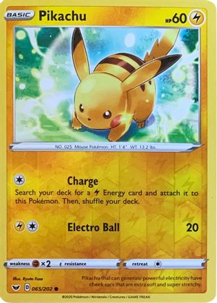 Pikachu 065/202  - Reverse Holofoil Miscellaneous Cards & Products - Promo
