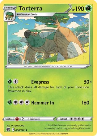Torterra 008/172  - Holofoil SWSH09 Brilliant Stars - Holo Rare