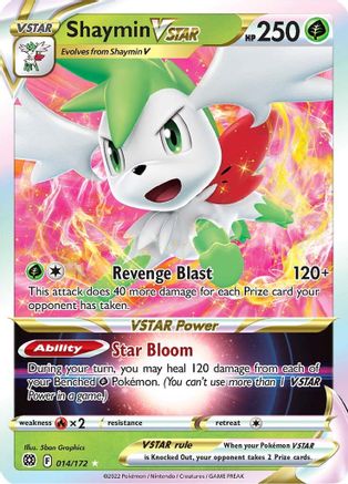 Shaymin VSTAR 014/172  - Holofoil SWSH09 Brilliant Stars - Ultra Rare