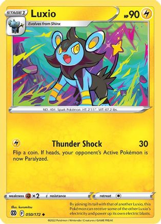Luxio 050/172  - Reverse Holofoil SWSH09 Brilliant Stars - Uncommon