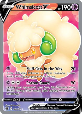 Whimsicott V (Full Art) 160/172  - Holofoil SWSH09 Brilliant Stars - Ultra Rare