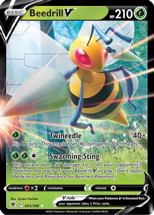 Beedrill V 001/189  - Holofoil SWSH10 Astral Radiance - Ultra Rare