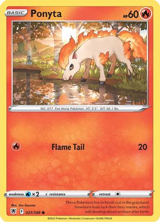 Ponyta 021/189  - Reverse Holofoil SWSH10 Astral Radiance - Common