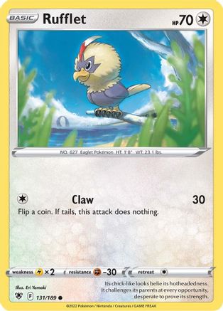 Rufflet 131/189  - Reverse Holofoil SWSH10 Astral Radiance - Common