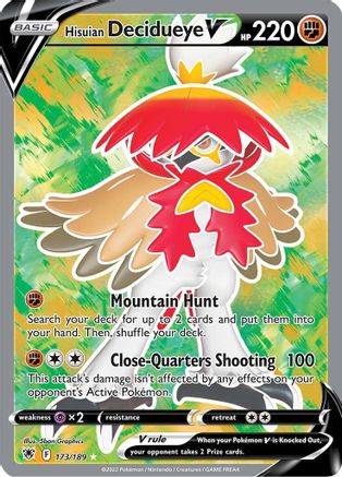 Hisuian Decidueye V (Full Art) 173/189  - Holofoil SWSH10 Astral Radiance - Ultra Rare
