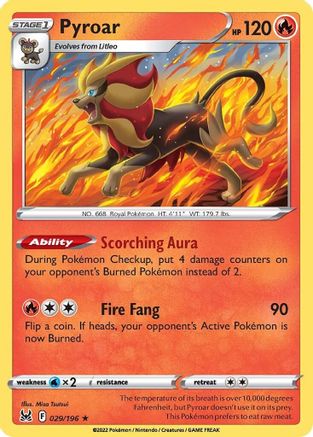 Pyroar 029/196  - Holofoil SWSH11 Lost Origin - Holo Rare