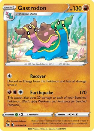 Gastrodon 102/196  - Reverse Holofoil SWSH11 Lost Origin - Uncommon