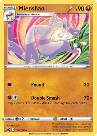Mienshao 104/196  SWSH11 Lost Origin - Uncommon