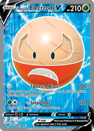 Hisuian Electrode V (Full Art) 172/196  - Holofoil SWSH11 Lost Origin - Ultra Rare