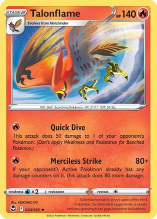 Talonflame 029/195  SWSH12 Silver Tempest - Rare