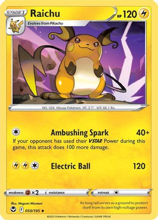 Raichu 050/195  SWSH12 Silver Tempest - Uncommon