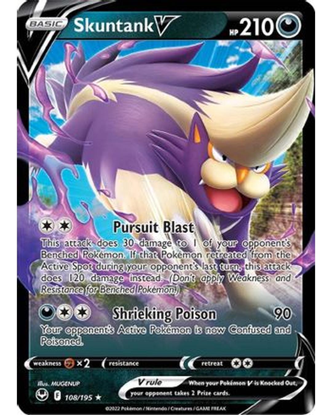 Skuntank V 108/195  - Holofoil SWSH12 Silver Tempest - Ultra Rare