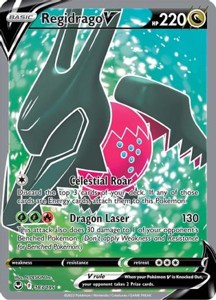 Regidrago V (Full Art) 183/195  - Holofoil SWSH12 Silver Tempest - Ultra Rare