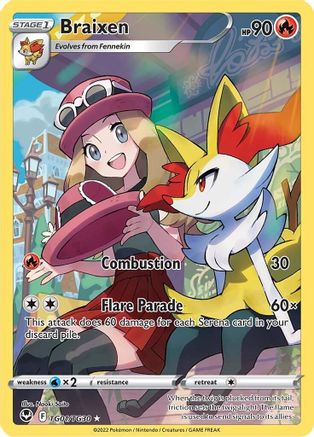 Braixen TG01/TG30  - Holofoil SWSH12 Silver Tempest Trainer Gallery - Ultra Rare