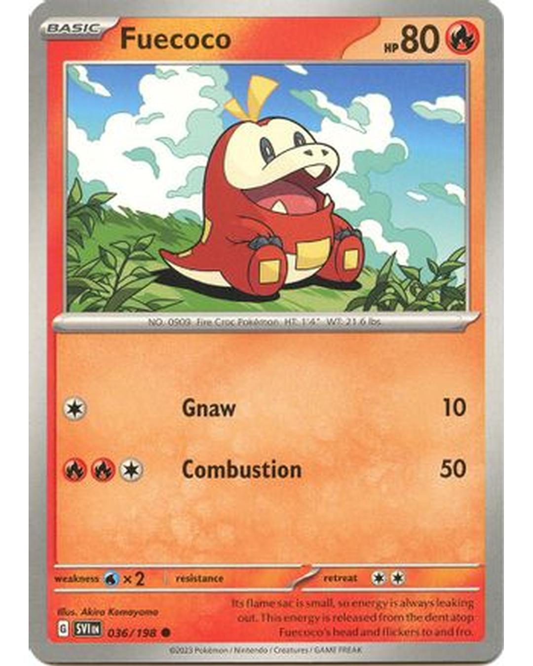 Fuecoco 036/198  - Reverse Holofoil SV01 Scarlet & Violet Base Set - Common