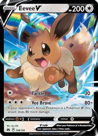 Eevee V 108/159  - Holofoil Crown Zenith - Ultra Rare