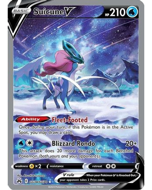 Suicune V GG38/GG70  - Holofoil Crown Zenith Galarian Gallery - Ultra Rare