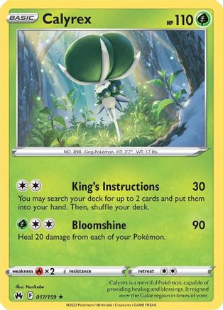 Calyrex 017/159  - Holofoil Crown Zenith - Holo Rare