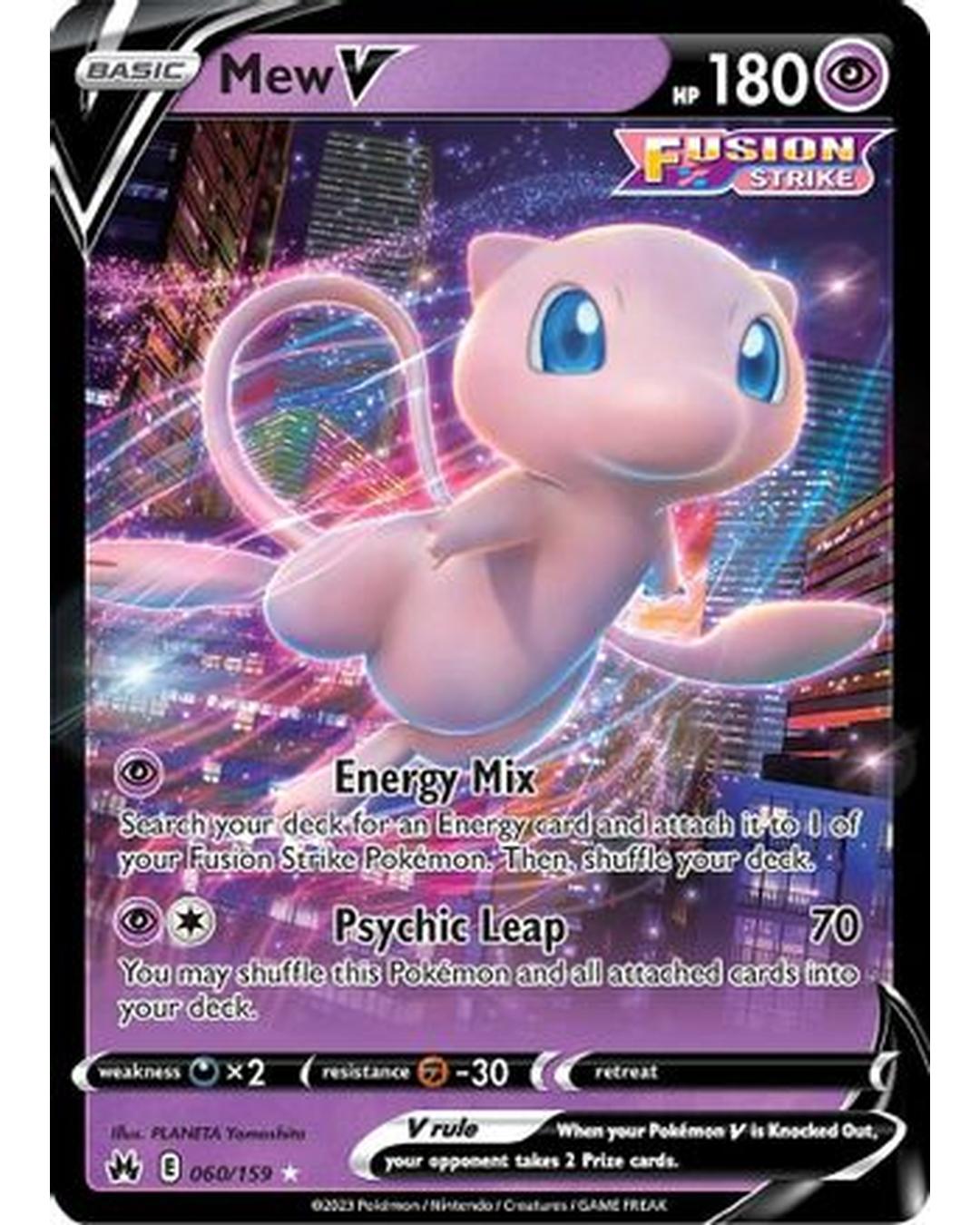 Mew V 060/159  - Holofoil Crown Zenith - Ultra Rare