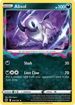 Absol 076/159  - Holofoil Crown Zenith - Holo Rare