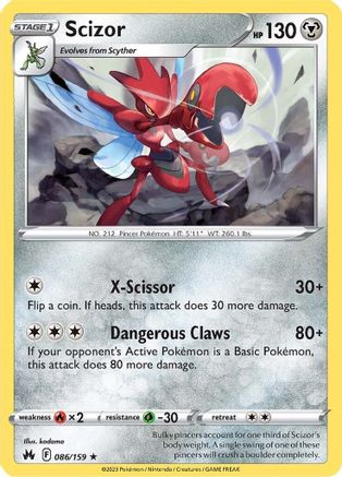 Scizor 086/159  Crown Zenith - Rare
