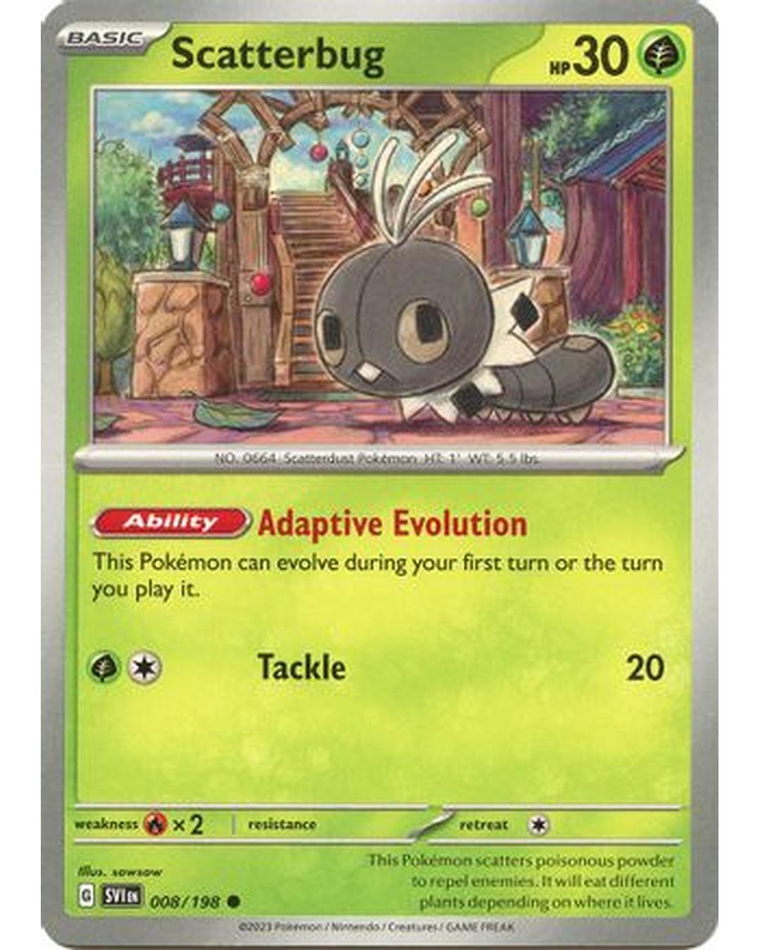 Scatterbug 008/198  - Reverse Holofoil SV01 Scarlet & Violet Base Set - Common