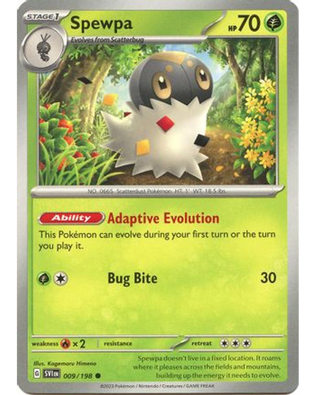 Spewpa 009/198  - Reverse Holofoil SV01 Scarlet & Violet Base Set - Common