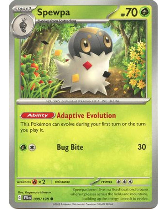 Spewpa 009/198  - Reverse Holofoil SV01 Scarlet & Violet Base Set - Common