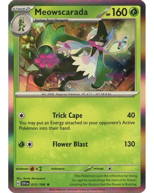Meowscarada 015/198  - Holofoil SV01 Scarlet & Violet Base Set - Rare