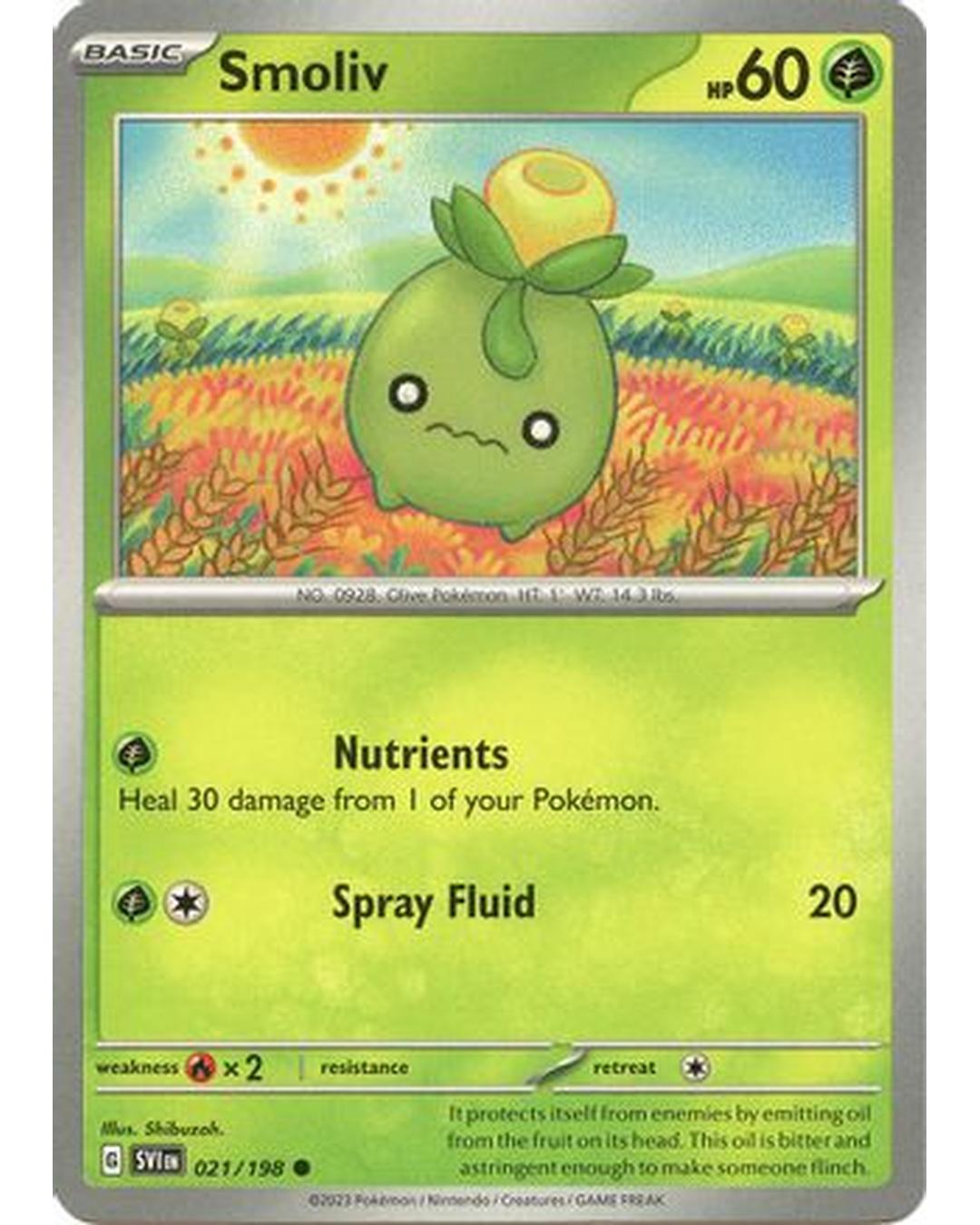 Smoliv 021/198  - Reverse Holofoil SV01 Scarlet & Violet Base Set - Common