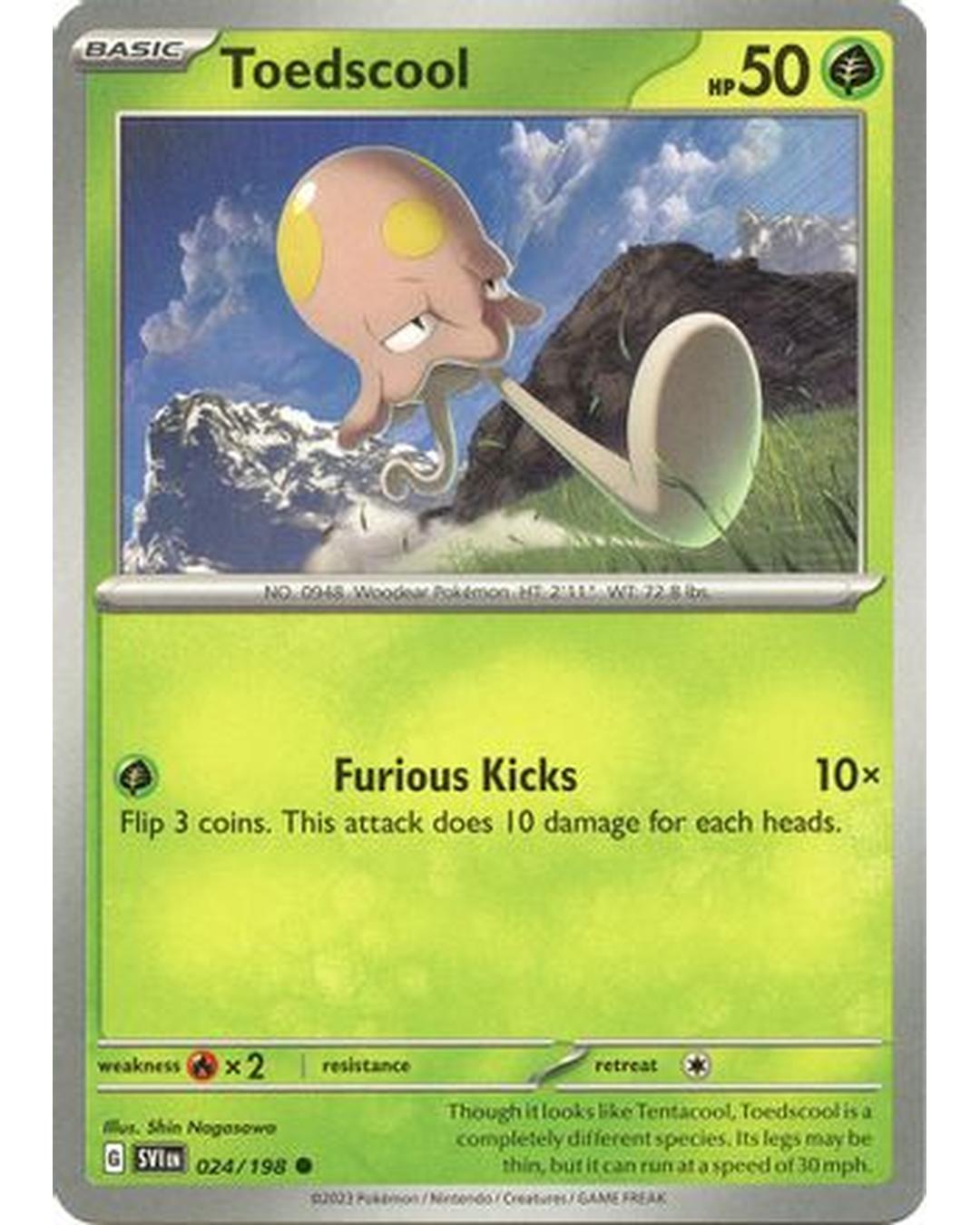 Toedscool 024/198  - Reverse Holofoil SV01 Scarlet & Violet Base Set - Common