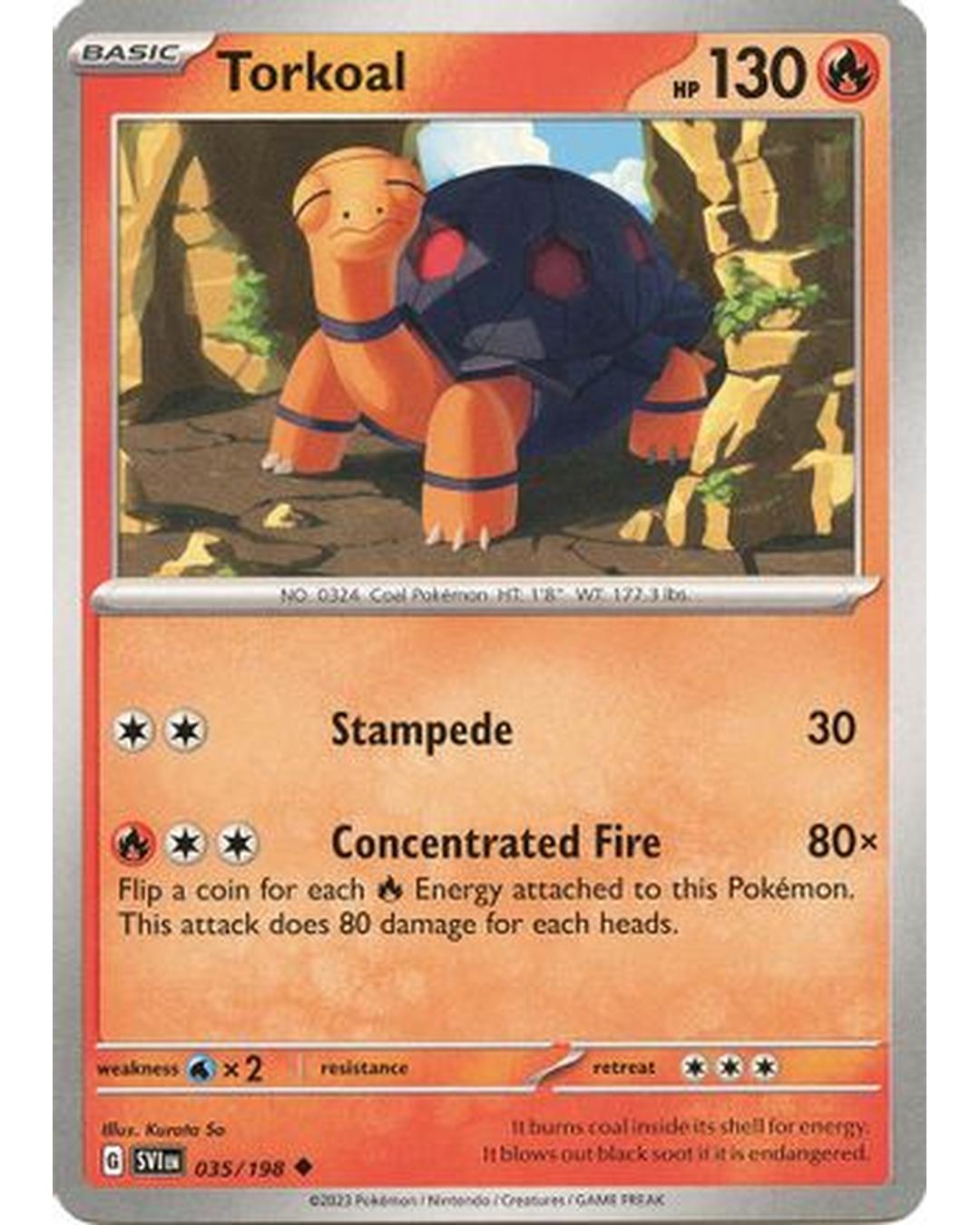 Torkoal 035/198  - Reverse Holofoil SV01 Scarlet & Violet Base Set - Uncommon