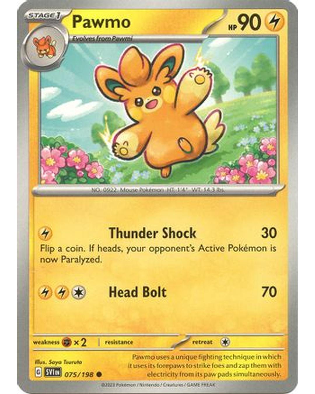 Pawmo 075/198  - Reverse Holofoil SV01 Scarlet & Violet Base Set - Common