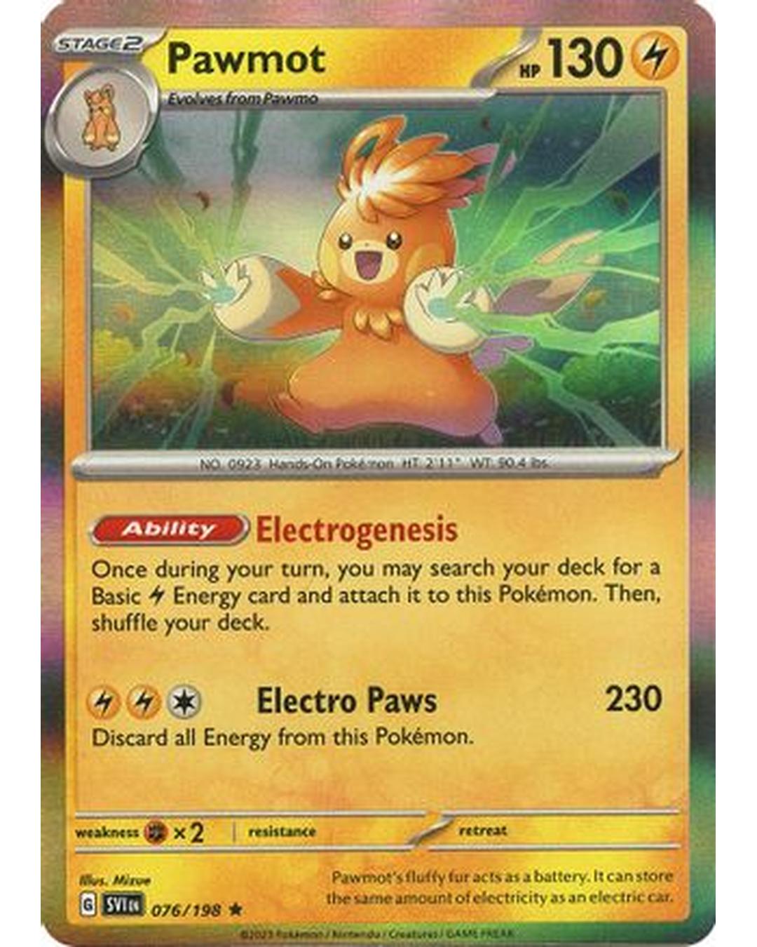 Pawmot 076/198  - Reverse Holofoil SV01 Scarlet & Violet Base Set - Rare