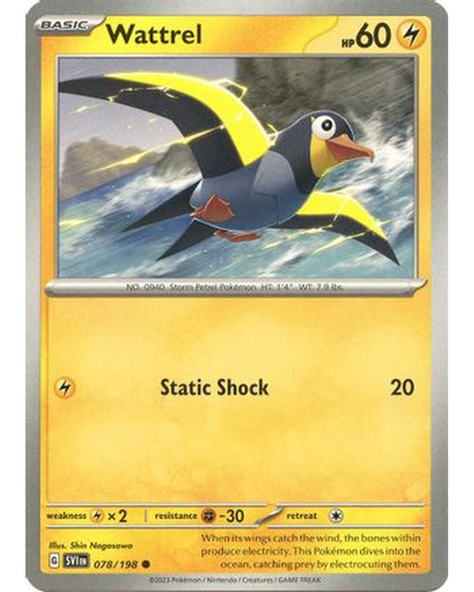 Wattrel 078/198  - Reverse Holofoil SV01 Scarlet & Violet Base Set - Common