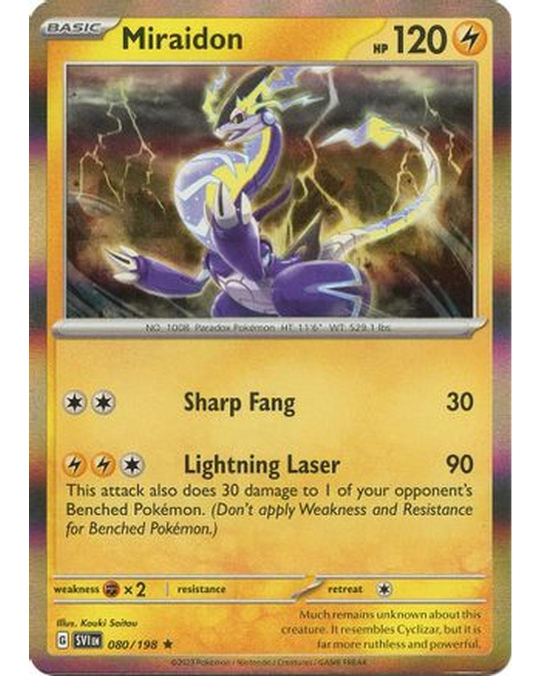 Miraidon 080/198  - Reverse Holofoil SV01 Scarlet & Violet Base Set - Rare