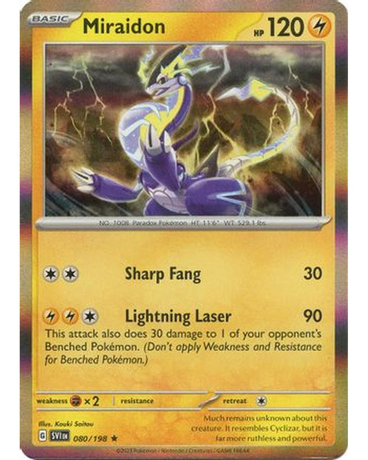 Miraidon 080/198  - Reverse Holofoil SV01 Scarlet & Violet Base Set - Rare