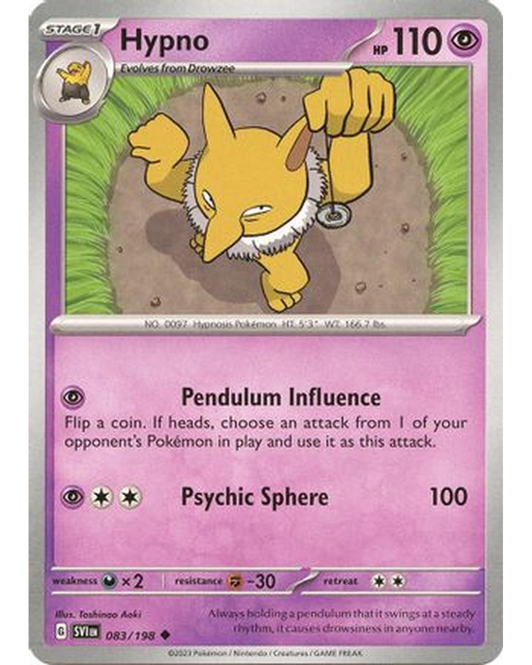 Hypno 083/198  - Reverse Holofoil SV01 Scarlet & Violet Base Set - Uncommon