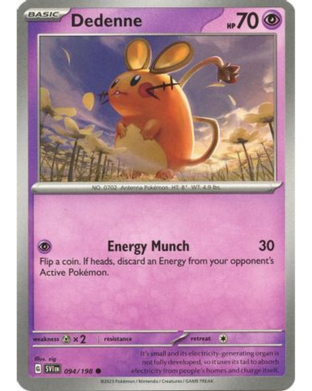 Dedenne 094/198  - Reverse Holofoil SV01 Scarlet & Violet Base Set - Common