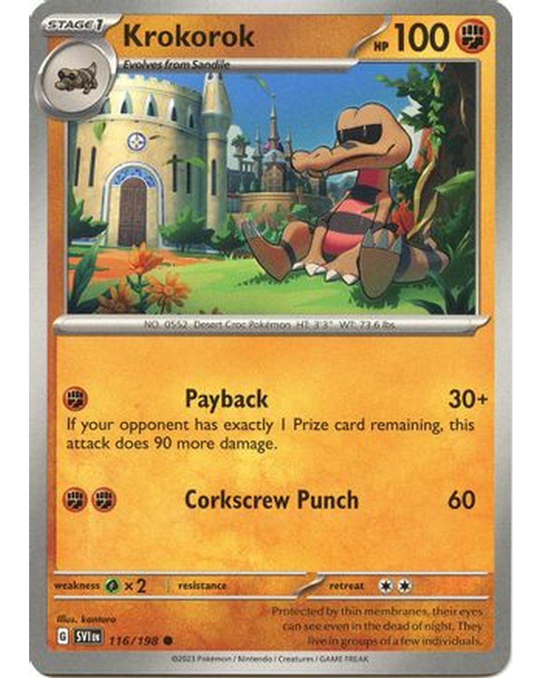 Krokorok 116/198  - Reverse Holofoil SV01 Scarlet & Violet Base Set - Common
