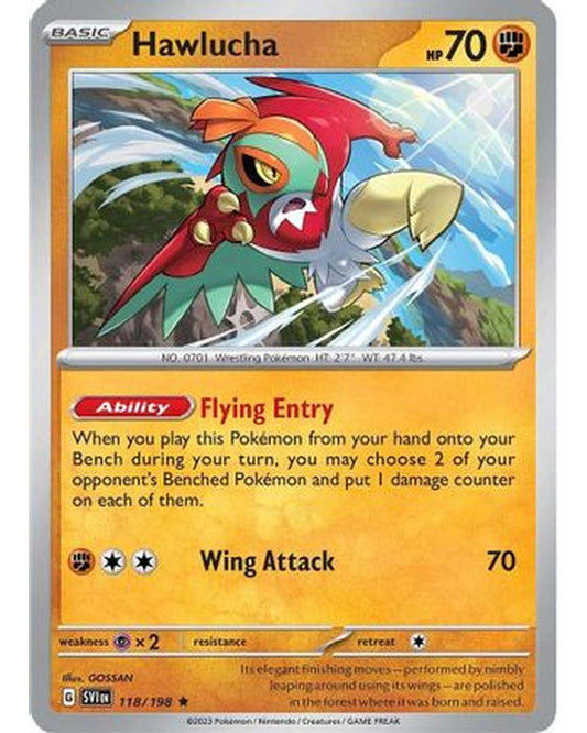 Hawlucha 118/198  - Reverse Holofoil SV01 Scarlet & Violet Base Set - Rare