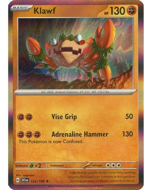 Klawf 122/198  - Reverse Holofoil SV01 Scarlet & Violet Base Set - Rare