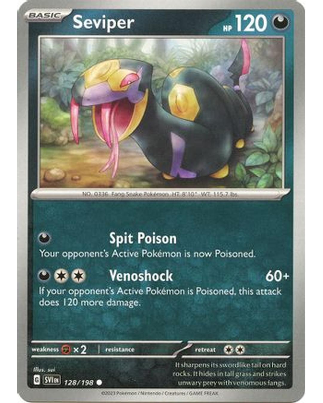Seviper 128/198  - Reverse Holofoil SV01 Scarlet & Violet Base Set - Common