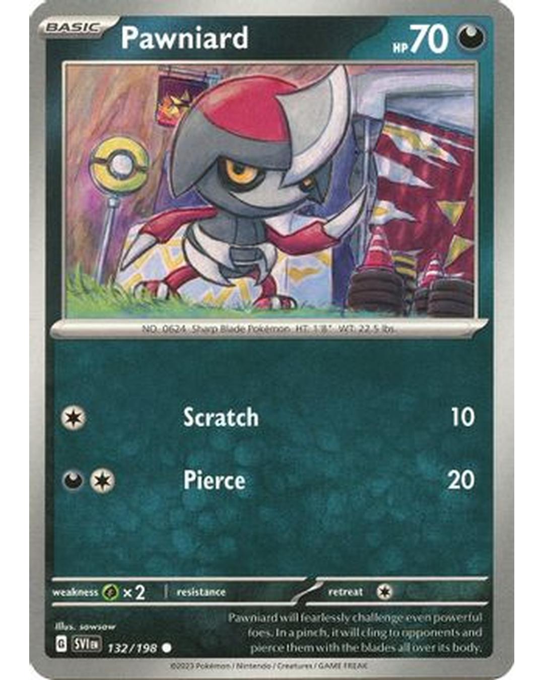 Pawniard 132/198  - Reverse Holofoil SV01 Scarlet & Violet Base Set - Common