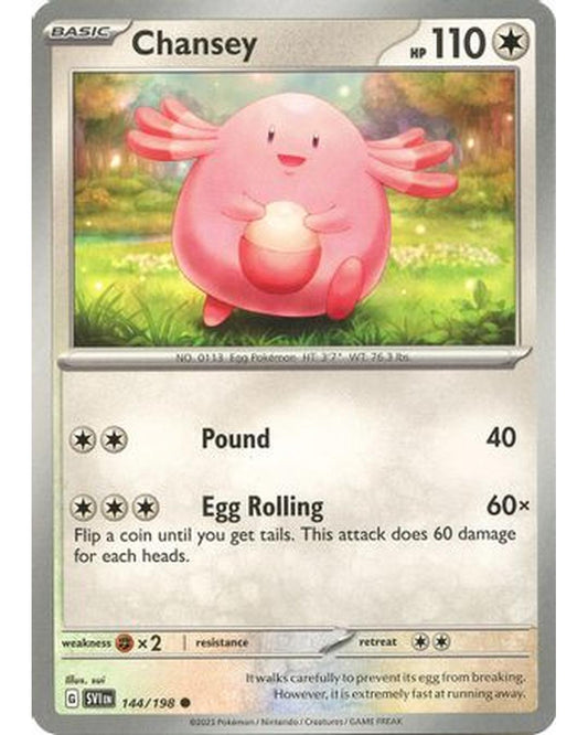 Chansey 144/198  - Reverse Holofoil SV01 Scarlet & Violet Base Set - Common
