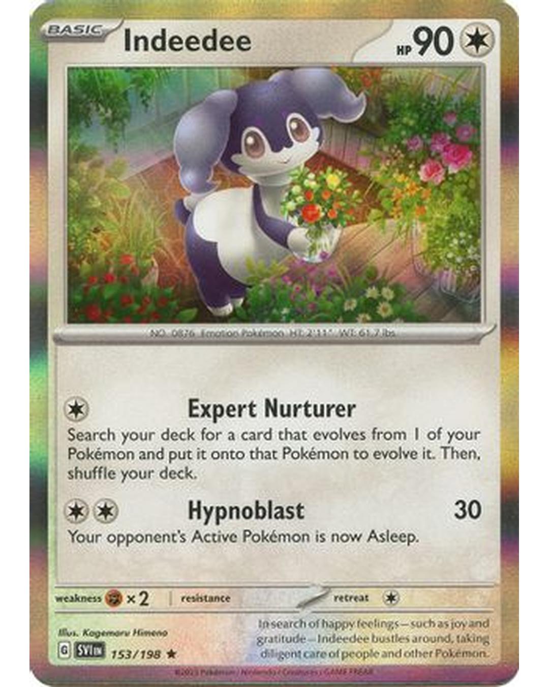 Indeedee 153/198  - Holofoil SV01 Scarlet & Violet Base Set - Rare