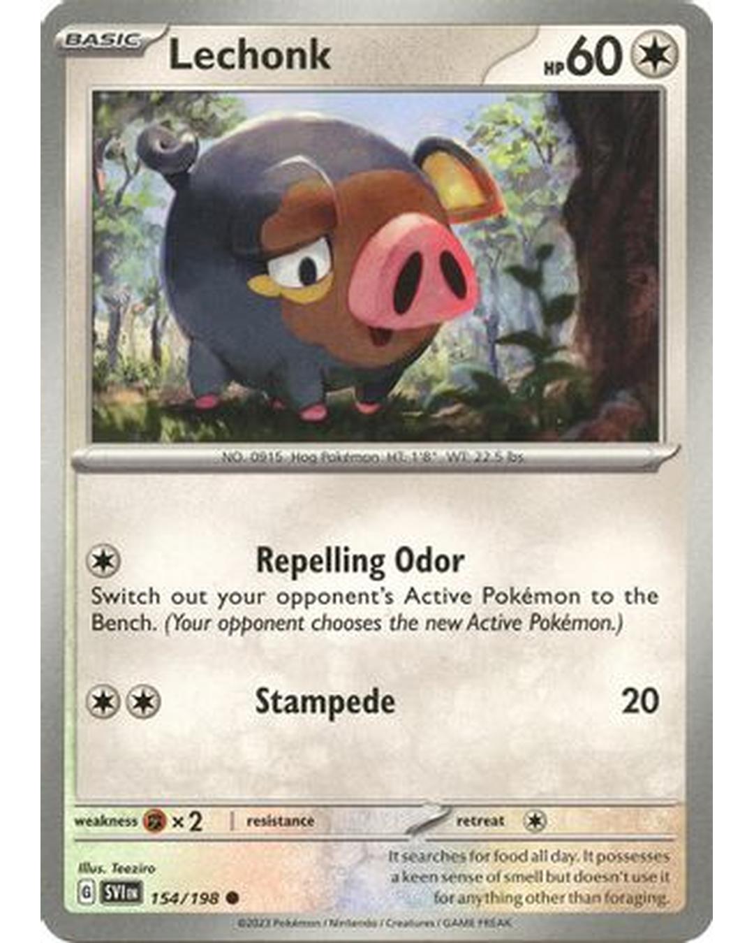 Lechonk 154/198  - Reverse Holofoil SV01 Scarlet & Violet Base Set - Common