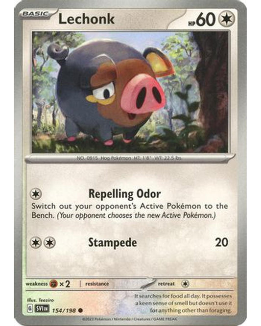 Lechonk 154/198  - Reverse Holofoil SV01 Scarlet & Violet Base Set - Common